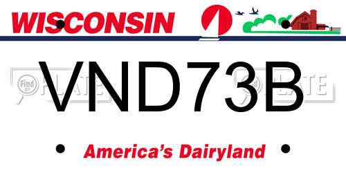 VND73B Wisconsin License Plate