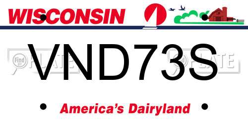 VND73S Wisconsin License Plate