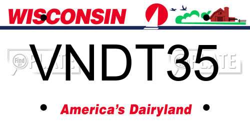 VNDT35 Wisconsin License Plate