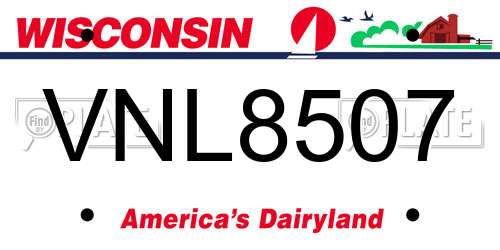 VNL8507 Wisconsin License Plate