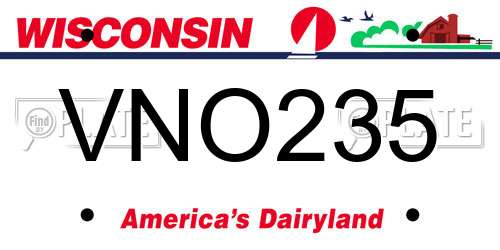 VNO235 Wisconsin License Plate
