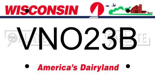 VNO23B Wisconsin License Plate