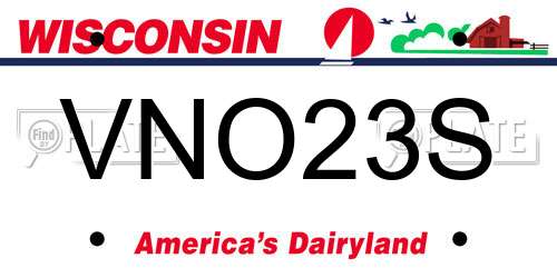 VNO23S Wisconsin License Plate