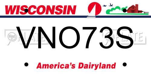 VNO73S Wisconsin License Plate