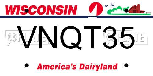 VNQT35 Wisconsin License Plate