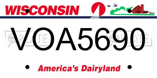 VOA5690 Wisconsin License Plate