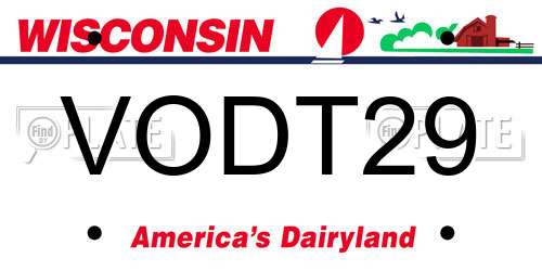 VODT29 Wisconsin License Plate