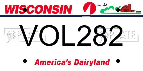 VOL282 Wisconsin License Plate