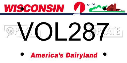 VOL287 Wisconsin License Plate