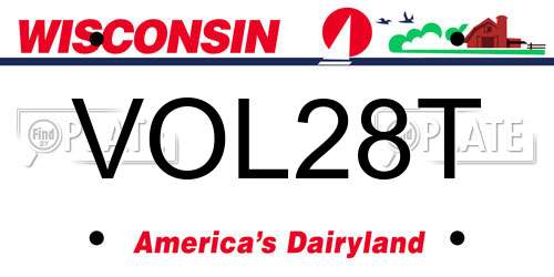 VOL28T Wisconsin License Plate