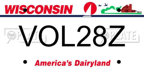 VOL28Z Wisconsin License Plate