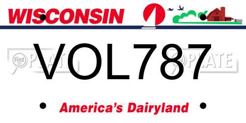 VOL787 Wisconsin License Plate