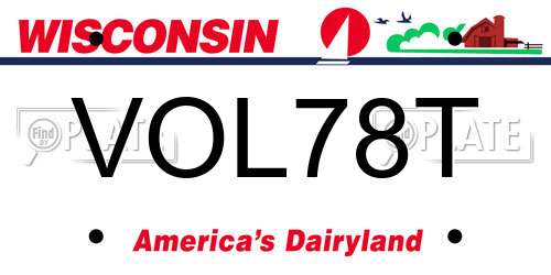 VOL78T Wisconsin License Plate
