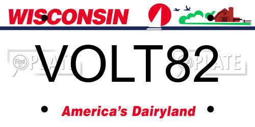 VOLT82 Wisconsin License Plate