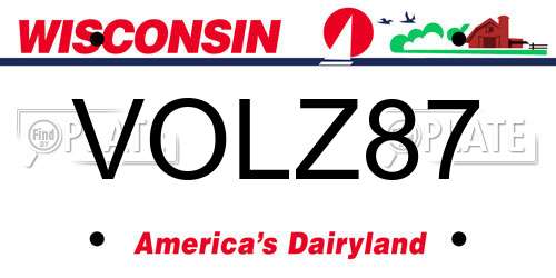 VOLZ87 Wisconsin License Plate