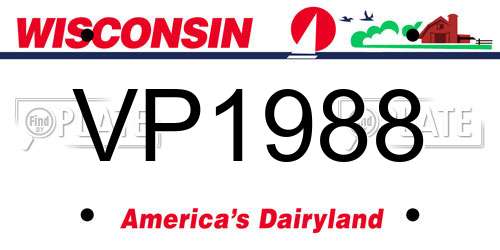 VP1988 Wisconsin License Plate