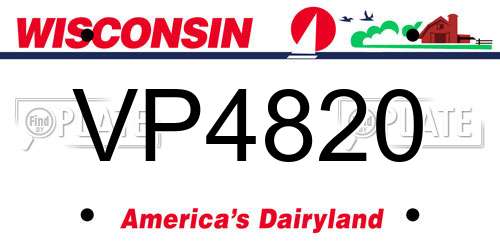 VP4820 Wisconsin License Plate
