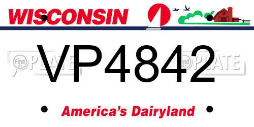 VP4842 Wisconsin License Plate