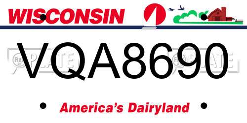 VQA8690 Wisconsin License Plate
