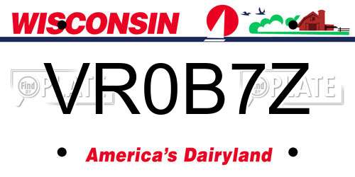 VR0B7Z Wisconsin License Plate