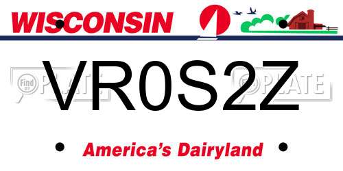 VR0S2Z Wisconsin License Plate