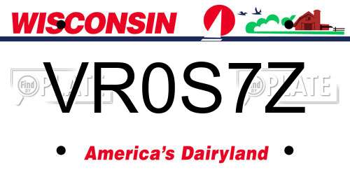 VR0S7Z Wisconsin License Plate