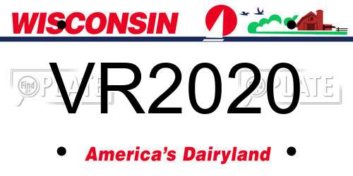 VR2020 Wisconsin License Plate
