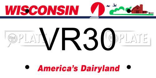 VR30 Wisconsin License Plate
