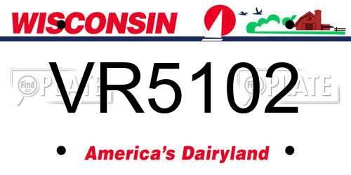 VR5102 Wisconsin License Plate