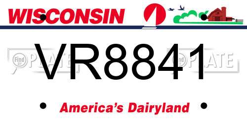 VR8841 Wisconsin License Plate