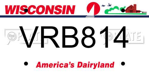 VRB814 Wisconsin License Plate