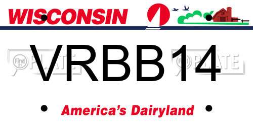 VRBB14 Wisconsin License Plate