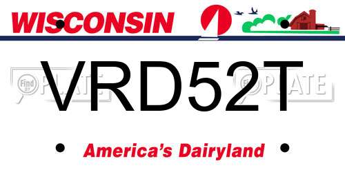 VRD52T Wisconsin License Plate