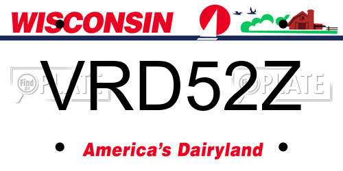 VRD52Z Wisconsin License Plate