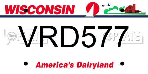 VRD577 Wisconsin License Plate