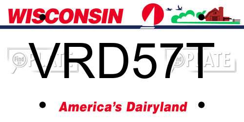 VRD57T Wisconsin License Plate