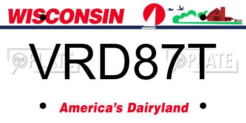 VRD87T Wisconsin License Plate