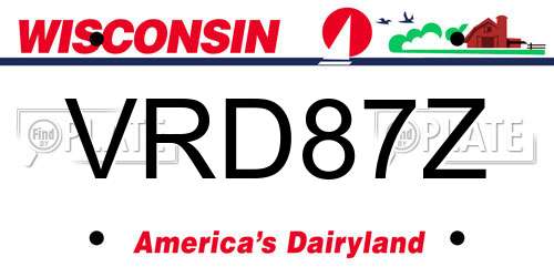 VRD87Z Wisconsin License Plate