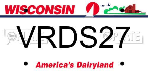 VRDS27 Wisconsin License Plate