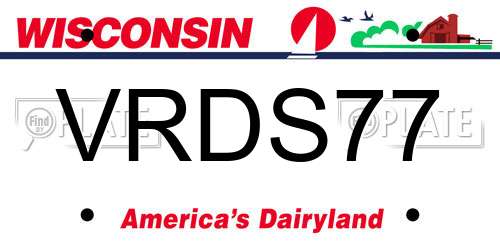 VRDS77 Wisconsin License Plate