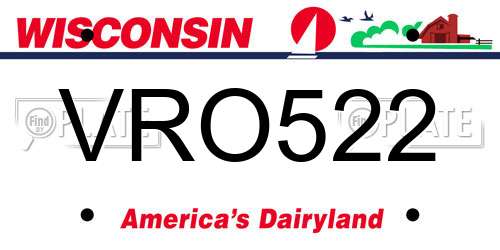 VRO522 Wisconsin License Plate