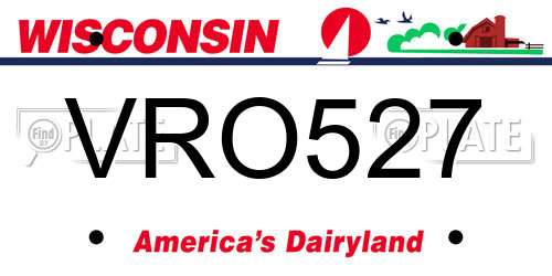 VRO527 Wisconsin License Plate