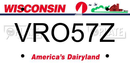 VRO57Z Wisconsin License Plate