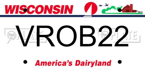 VROB22 Wisconsin License Plate
