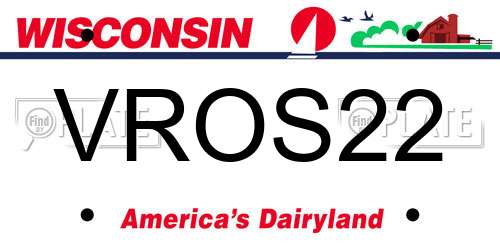 VROS22 Wisconsin License Plate