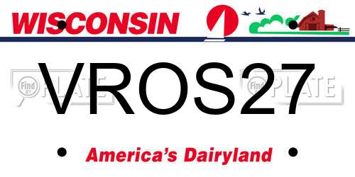 VROS27 Wisconsin License Plate