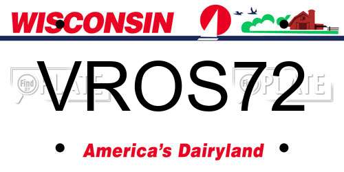 VROS72 Wisconsin License Plate