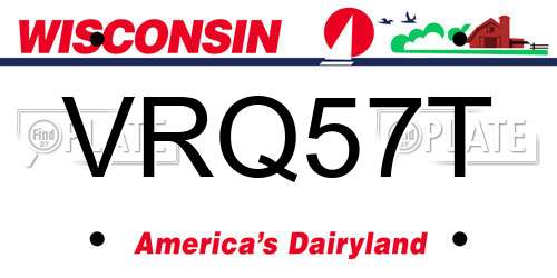 VRQ57T Wisconsin License Plate