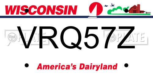 VRQ57Z Wisconsin License Plate