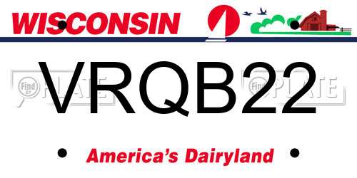 VRQB22 Wisconsin License Plate